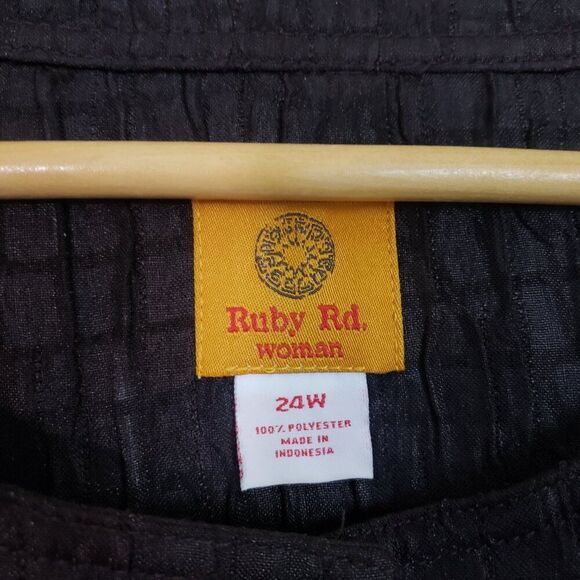 Ruby Rd Woman Textured Jacket 24W Brown Boho Artsy Lightweight - Picture 7 of 9